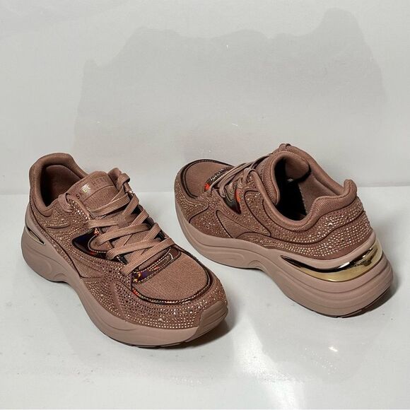 Skechers Hazel Street Rhinestone Lace-Up Sneakers - Picture 2 of 6